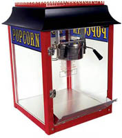 Antique style popcorn machine.  Just put in your favorite corn, salt, and oil and let the machine do all the work.  With it's turn-of-the-century look, this antique popcorn machine promises to be functional as well as a great conversation piece. The ultimate addition to any recreation room, family room, home theater, small business lobby or break area is the nostalgic ORIGINAL 1911 BRAND popcorn machine. 