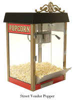 From the boardwalks of Coney Island and Palisades Park this four ounce antique styled popcorn machine will remind you of an era when vendors sold popcorn on street corners all across America. 