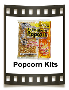 Popcorn portion kits contain just the right amount of popcorn, oil, and buttery salt.